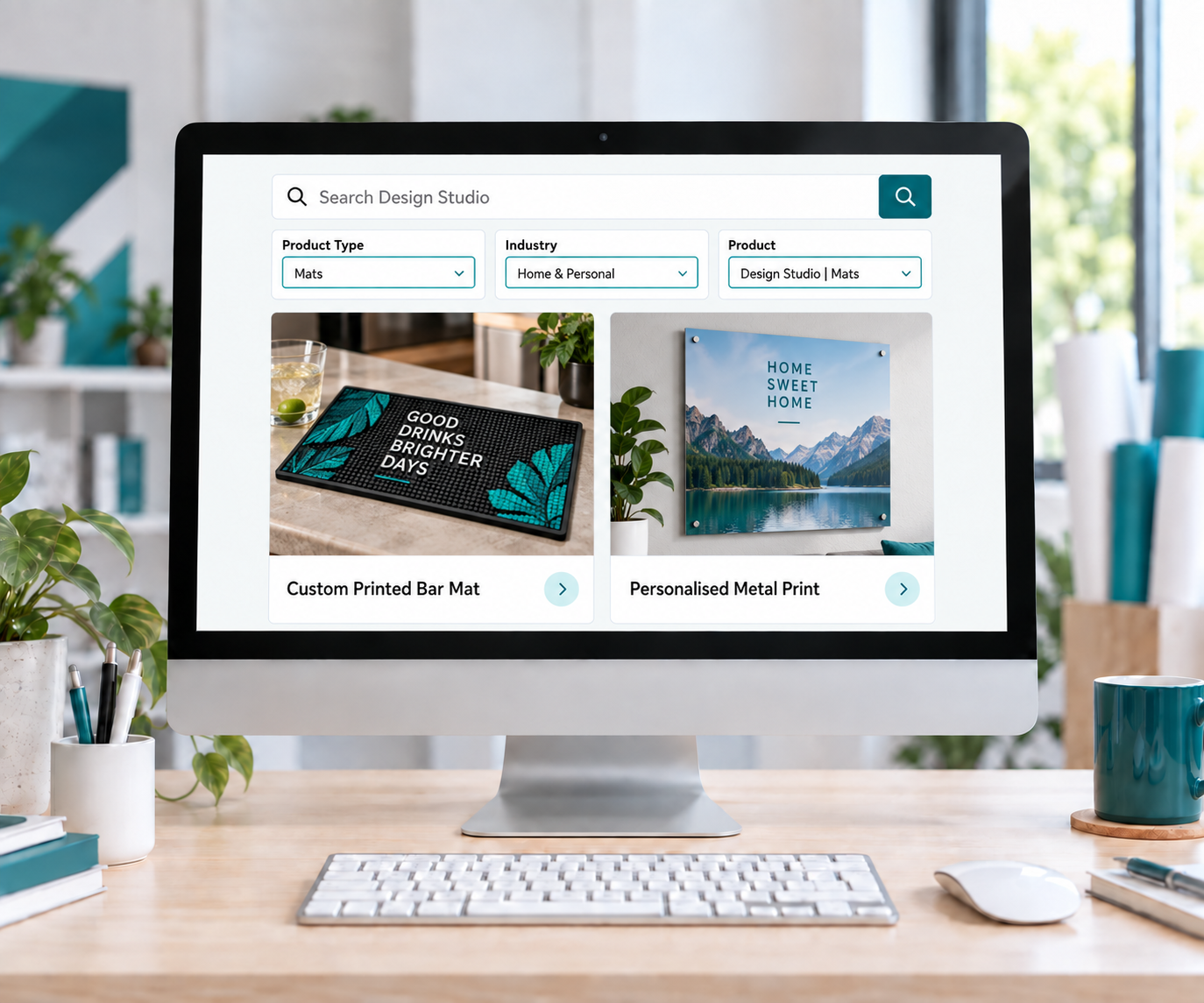 Example showing Mats, Home and Personal, and Design Studio Mats filters working together