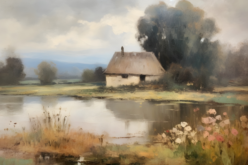 Cottage Beside the Pond