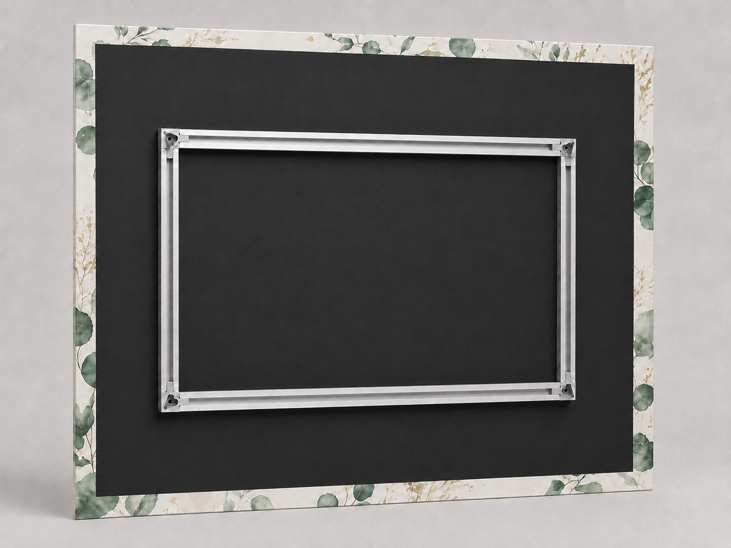 Rear of a CanvasTex™ art panel showing its aluminium hanging frame
