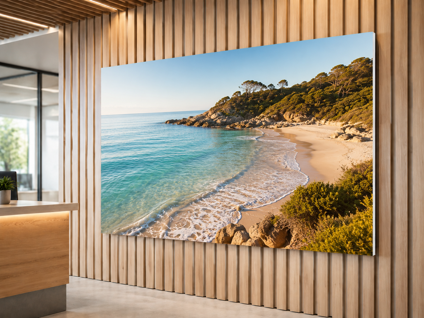 Printed Foamcore display mounted on an interior wall