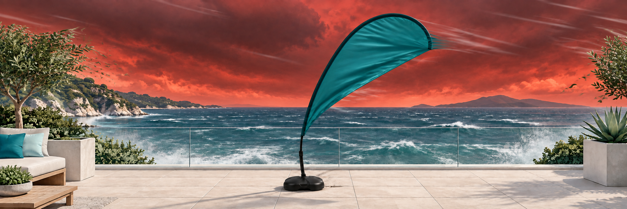 Strong breeze conditions when a Teardrop System must not be used